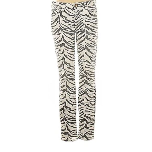 Current and Elliott zebra print jeans low rise Sz 27 - Picture 2 of 3